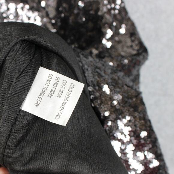 Hello Molly One Shoulder Sequin Mini Dress Gunmetal Size 6 (XS) NWT - Picture 8 of 8